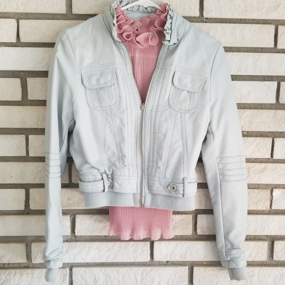 Light grey leather jacket